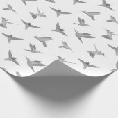Papier Cadeau Motif gris blanc colibri (Coin)
