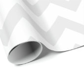 Papier Cadeau Motif gris-clair et blanc de Chevron (Coin rond)