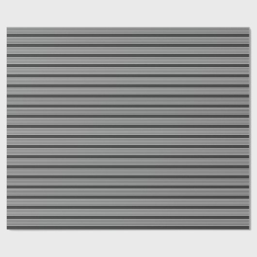 Papier Cadeau Motif gris clair et charbon cinq bandes (Plat)