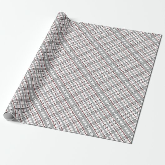 Papier Cadeau Motif gris classique de plaid de tartan (Déroulé)