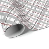 Papier Cadeau Motif gris classique de plaid de tartan (Coin rond)