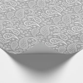 Papier Cadeau Motif gris élégant de Paisley (Coin)