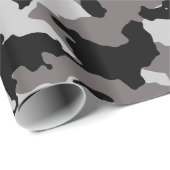Papier Cadeau Motif gris militaire de camouflage (Coin rond)