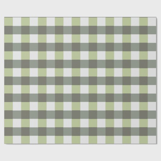 Papier Cadeau Motif gris vert tissé graphique (Plat)