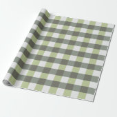 Papier Cadeau Motif gris vert tissé graphique (Déroulé)