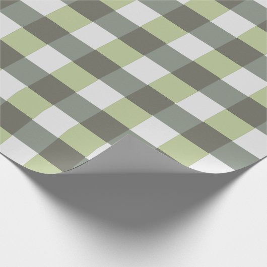 Papier Cadeau Motif gris vert tissé graphique (Coin)