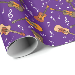 Papier Cadeau Motif Guitare Music Notes
