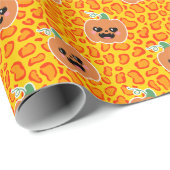 Papier Cadeau Motif Halloween imprimé léopard (Coin rond)