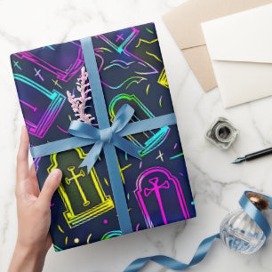 Papier Cadeau Motif Halloween Néon