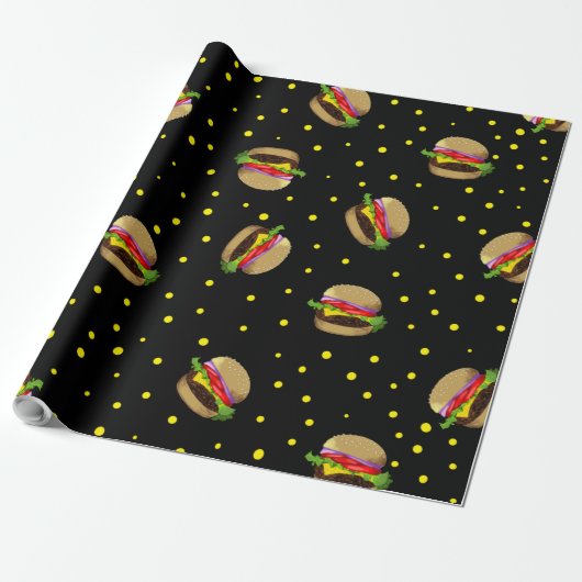 Papier Cadeau motif hamburger (Déroulé)