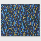 Papier Cadeau Motif Hanoukka jaune bleu (Plat)
