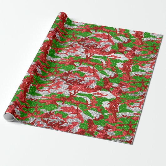 Papier Cadeau Motif Haus De Camo Silver Xmas (Déroulé)