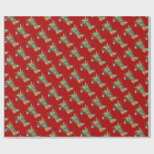Papier Cadeau Motif hawaïen d'ananas de Noël rouge tropical (Plat)