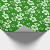 Papier Cadeau Motif hawaïen de Honu de ketmie verte (Coin)