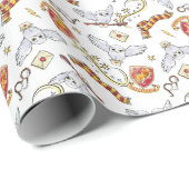 Papier Cadeau Motif Hedwig GRYFFINDOR™ (Coin rond)