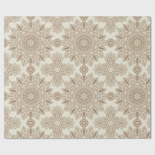 Papier Cadeau Motif henné (Plat)