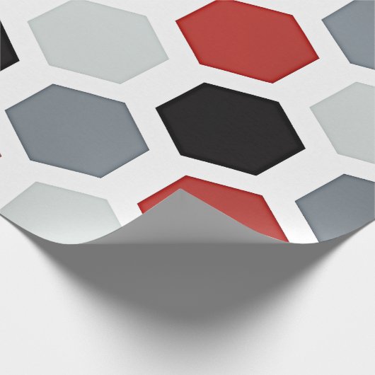 Papier Cadeau Motif Hexagon d'Art Moderne (Coin)