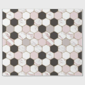 Papier Cadeau Motif Hexagon de marbre géométrique moderne (Plat)