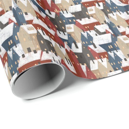 Papier Cadeau - Motif Hiver (Coin rond)