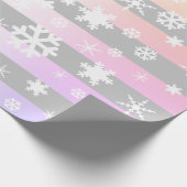 Papier Cadeau Motif holographique de Noël Gray Snowflake (Coin)