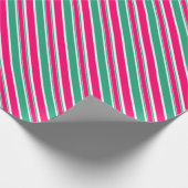 Papier Cadeau Motif horizontal rayé rouge-vert (Coin)