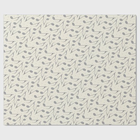 Papier Cadeau Motif Houndstooth Chic Musical Notes (Plat)