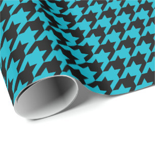 Papier Cadeau Motif Houndstooth personnalisé noir élégant