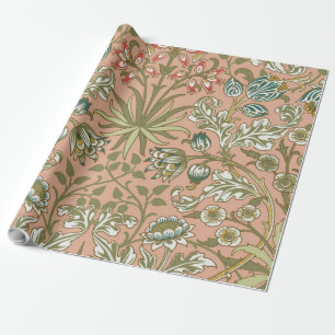 Papier Cadeau Motif Hyacinthe Rose Poussiéreuse de William Morri