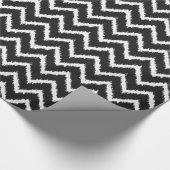 Papier Cadeau Motif Ikat Chevron - noir et blanc (Coin)