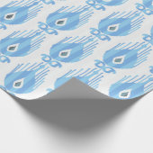 Papier Cadeau Motif Ikat en bleu et blanc (Coin)