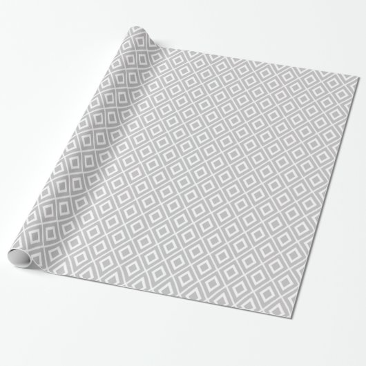 Papier Cadeau Motif Ikat gris clair moderne (Déroulé)