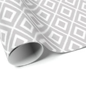 Papier Cadeau Motif Ikat gris clair moderne (Coin rond)