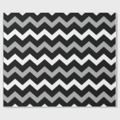 Papier Cadeau Motif imprimé chevron gris et blanc (Plat)