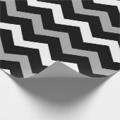 Papier Cadeau Motif imprimé chevron gris et blanc (Coin)
