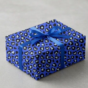 Papier Cadeau Motif imprimé léopard bleu chic Safari Animal