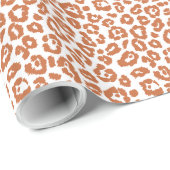 Papier Cadeau Motif imprimé léopard orange brûlé chic (Coin rond)