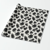 Papier Cadeau Motif imprimé vache noir et blanc (Déroulé)