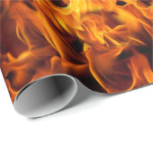 Papier Cadeau Motif incendie et flamme (Coin rond)