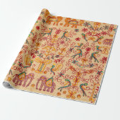 Papier Cadeau Motif indien en tissu, tissu, inde, orné (Déroulé)