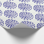 Papier Cadeau Motif indigo bleu foncé rayé sur blanc (Coin)