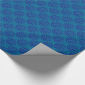 Papier Cadeau Motif Indigo bleu foncé rayé sur bleu (Coin)