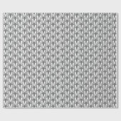 Papier Cadeau Motif initial monogramme gris moderne (Plat)