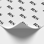 Papier Cadeau Motif initial monogramme personnalisé blanc modern (Coin)