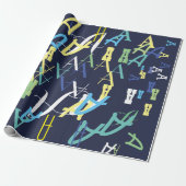 Papier Cadeau motif initial pour enfants couleur personnalisée s (Déroulé)