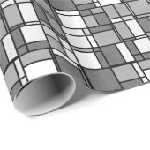 Papier Cadeau Motif inspiré de plusieurs gris blanc (Coin rond)