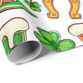 Papier Cadeau Motif irlandais amusant (Coin rond)