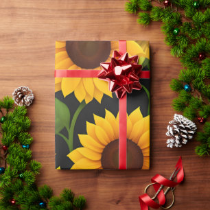 Papier Cadeau Motif isométrique 3D Sunflower Farm