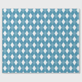 Papier Cadeau Motif Jacquard Diamant Bleu (Plat)