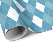 Papier Cadeau Motif Jacquard Diamant Bleu (Coin rond)