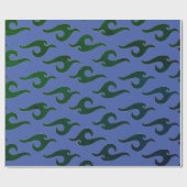 Papier Cadeau Motif JAPONAIS BLEU ET NOIR (Plat)